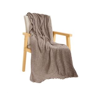 SOGA 130x190cm Misty Beige Blanket – Houndstooth Tassel Throw