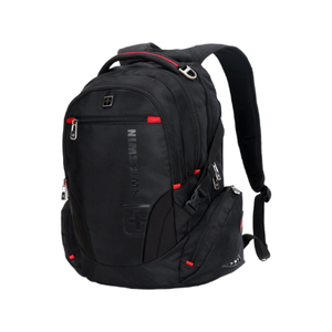 SWISSWIN Swiss waterproof 17" laptop School Travel Shoulder Bag - Black