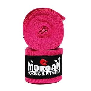 Morgan Cotton Boxing Hand Wraps 180inch - 4m Long (pair)[pink]