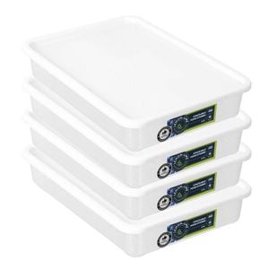4x Lemon & Lime Keep Fresh 2.5L/30.5cm Food Storer Stackable Snack Container w/Lid