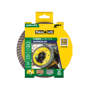 Flexovit 115 x 20 x 1.2mm Ultra-Thin Turbo Diamond Blade