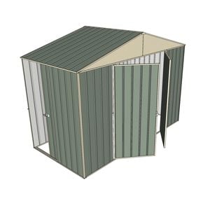 Build-a-Shed 3.0 x 1.5 x 2.3m Double Hinge and Single Sliding Door Narrow Shed - Green