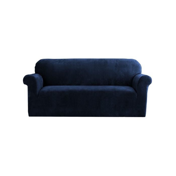 Artiss 3 Seater Sofa Cover Couch Cover Velvet Sapphire