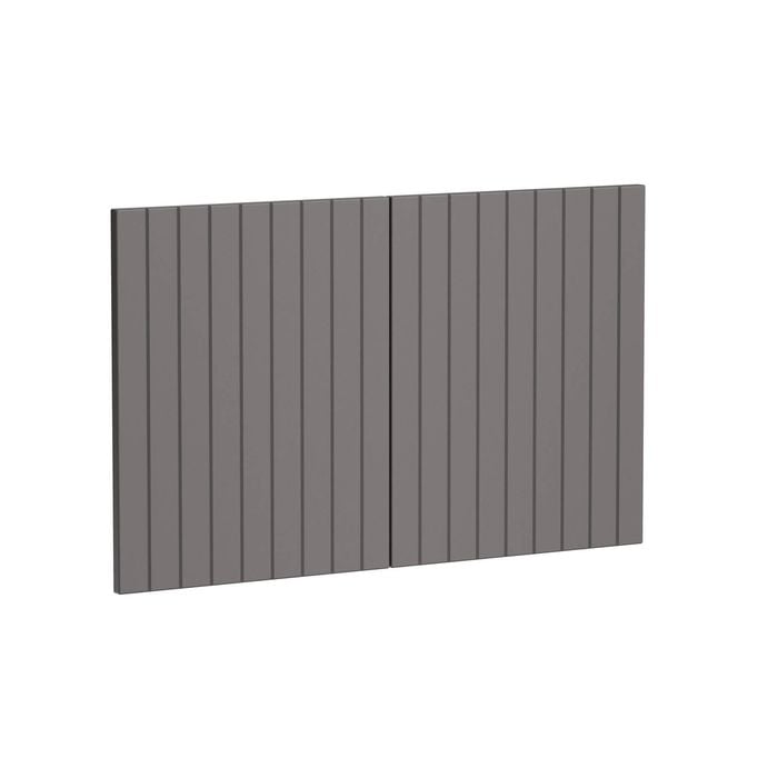 Kaboodle 900mm Smoked Grey V-Groove Med Rangehood Doors - 2 Pack