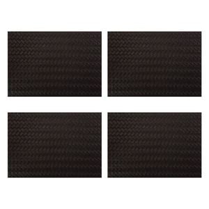 4x Maxwell & Williams Table Accents Leather Look Placemat 43x30cm Pvc Mat Black