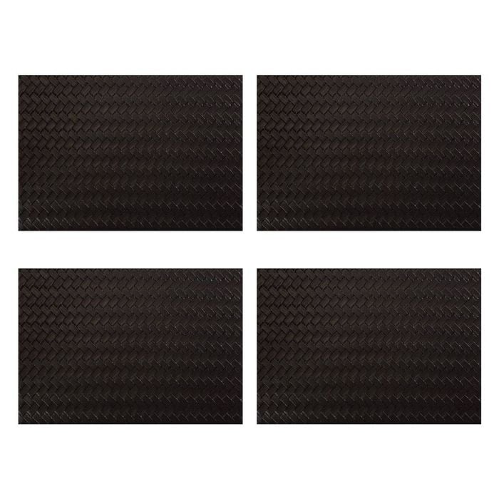 4x Maxwell & Williams Table Accents Leather Look Placemat 43x30cm Pvc Mat Black