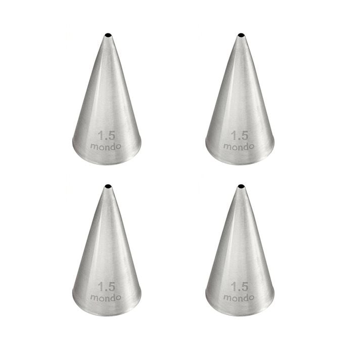 4x Mondo Stainless Steel #1.5 Round Piping Tip Icing Cake Decorating Nozzle Slv