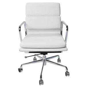SK Designer Living | Replica Eames Aluminium Group Soft Pad Office Chair Mid Back - White