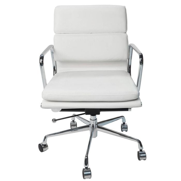 SK Designer Living | Replica Eames Aluminium Group Soft Pad Office Chair Mid Back - White