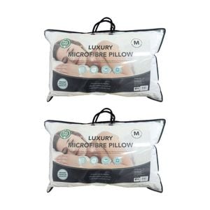 2PK Grosvenor House 375TC Luxury Microfibre Pillow Soft Long-Lasting 800g