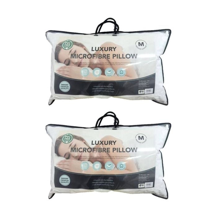 2PK Grosvenor House 375TC Luxury Microfibre Pillow Soft Long-Lasting 800g