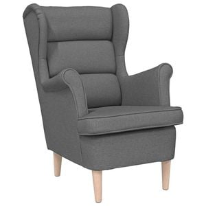 vidaXL Armchair with Footstool Single Sofa Lounge Chair Bedroom Dark Grey Fabric