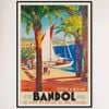 Galrie Bandol Land of Sun and Flowers Vintage Travel Poster from Cote d'Azur Artwork, Black Frame, A4 21 x 30cm (8 x 12inch)