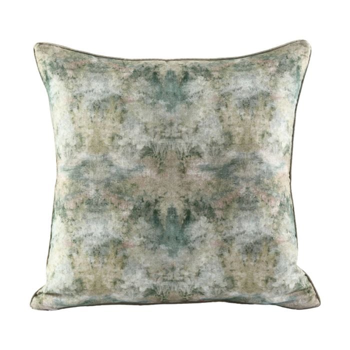 MM Linen Reverie Cotton/Linen Green Watercolour Print Bed Cushion 50x50cm