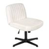 Advwin Armless Office Chair No Wheel White