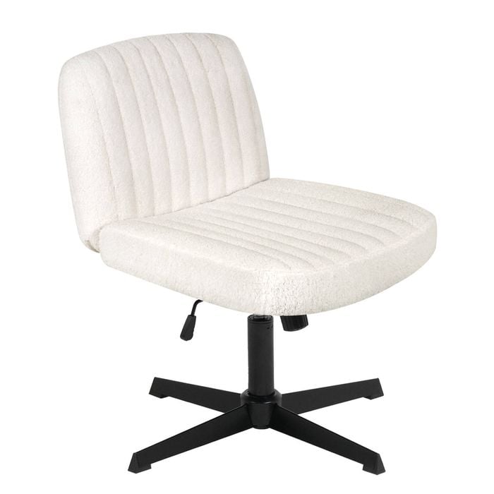 Advwin Armless Office Chair No Wheel White