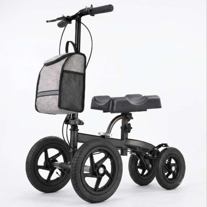 Altus 12" All Terrain Pneumatic Tyres Knee Scooter Walker Foldable - Black