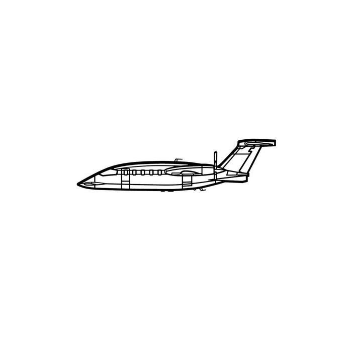 Ignite Laser Piaggio P.180 Avanti - Twin-Engine Executive Aircraft Silhouette Metal Wall Art Coated Black 15.7 inch - 40 cm