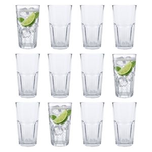 Argon Tableware Panelled Highball Glasses - 400ml - Pack of 12