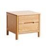 MIUZ Solid Oak Wood Bedside Table, Large Side Storage End Table Shelf Nightstand