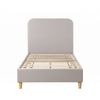 Artiss King Single Bed Frame with Headboard, Faux Linen Fabric Grey