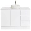 CIBO 1200mm White Lume Full Height Bathroom Vanity With White Basin
