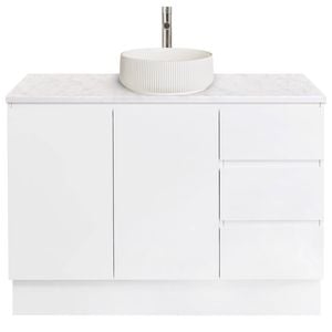 CIBO 1200mm White Lume Full Height Bathroom Vanity With White Basin