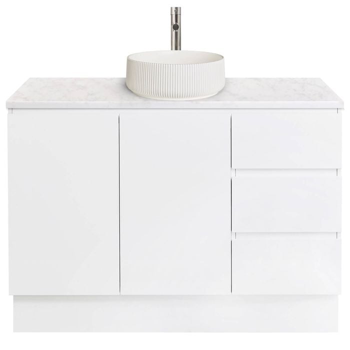 CIBO 1200mm White Lume Full Height Bathroom Vanity With White Basin