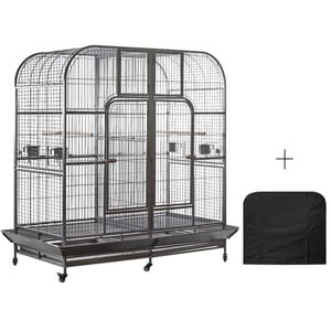 YES4PETS XXXL 185 cm Bird Cage Pet Parrot Aviary  Perch Castor Wheel Removable Divider Cover