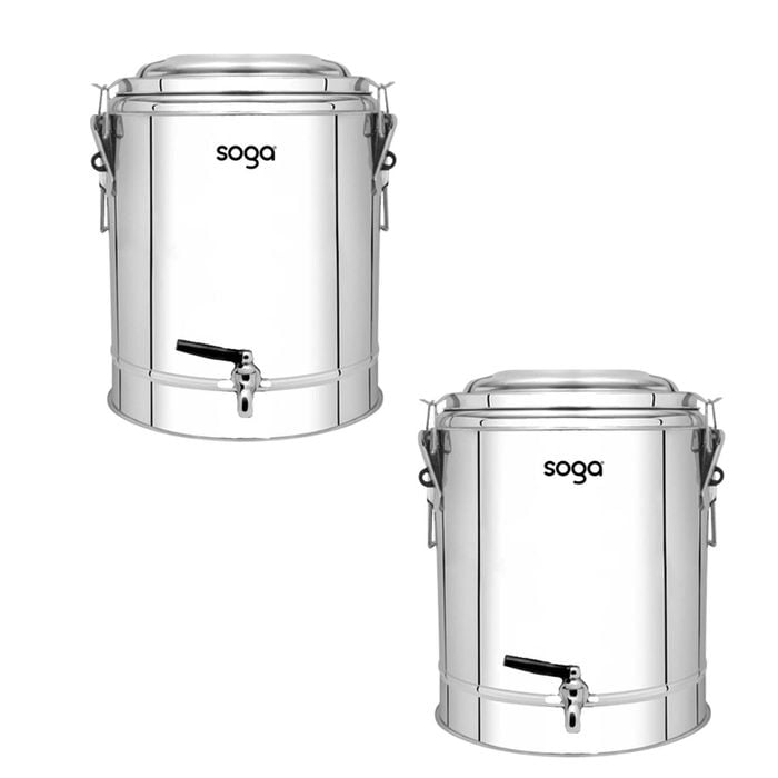 SOGA 2X 50L Stainless Steel Beverage Dispensers with Tap