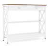 Costway Console Table for Entryway 3-Tier Narrow Sofa Table w/Storage Drawer-White