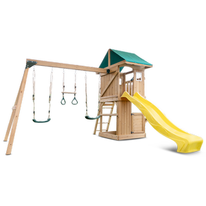 Lifespan Kids Montrose Swing Set Cubby Play Centre With 2.2m Yellow Slide