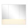 Ufurniture 900 x 750mm Mirrored Shaving Cabinet 3 Door Medicine Cupboard Wall Mounted w/ RGB LED White