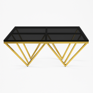 Elegant Collections Gold Black Pyramid Coffee Table
