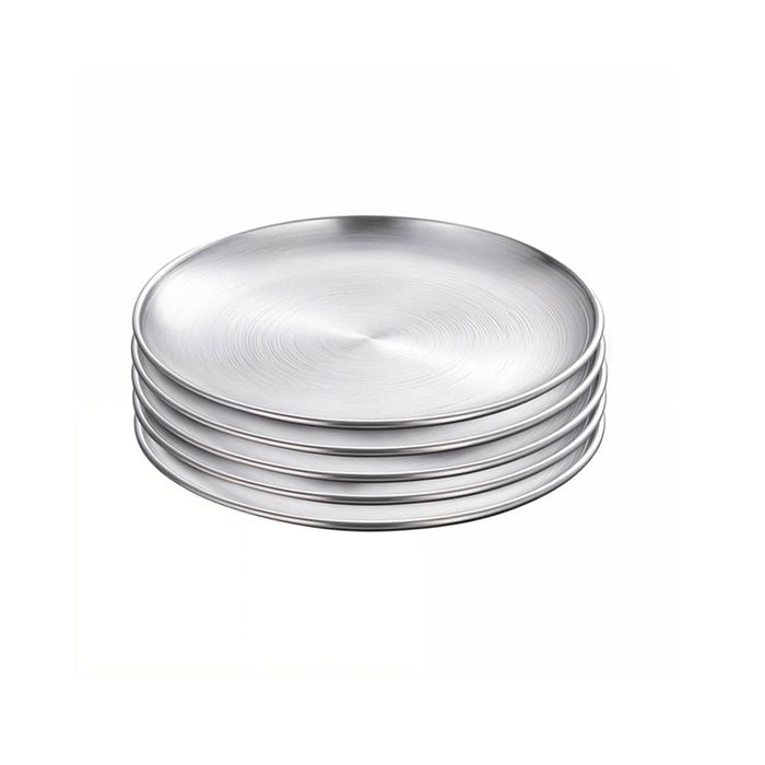 SOGA 20cm Premium Silver Grilling Plate Durable, Heat Resistant Perfect for BBQs and Outdoor Cooking Kitchen Essential