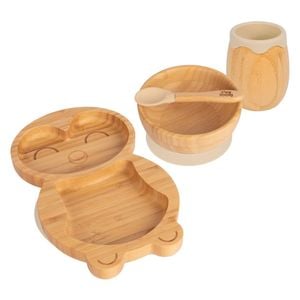 Tiny Dining 4pc Bamboo Penguin Baby Feeding Set with Suction Cup