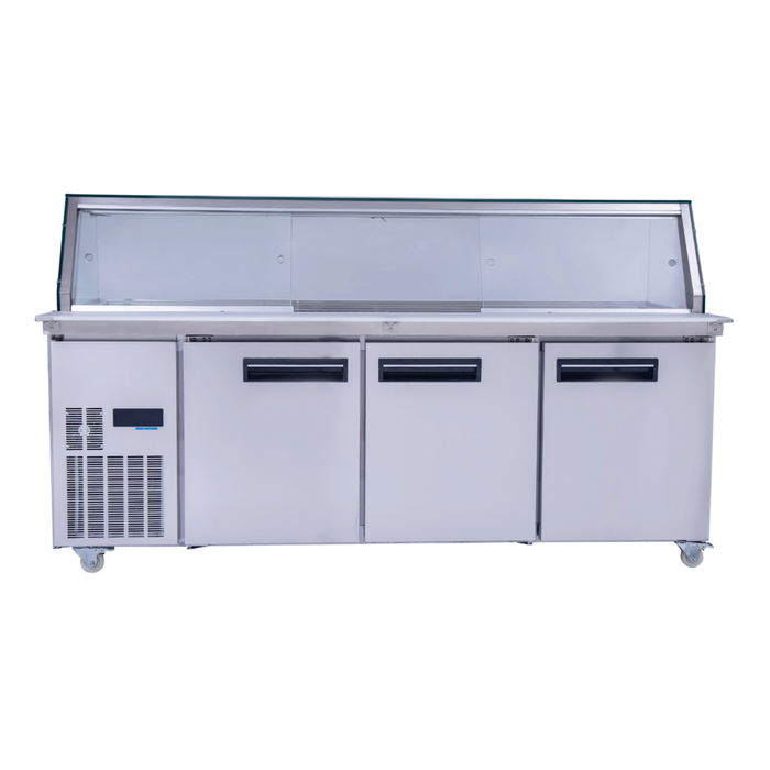 Thermaster Stainless Steel Cold Salad & Noodle Bar Prep Fridge 6 Bay PG210FA-XG