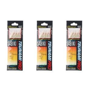3x Tsunami 8 Red Hook Sabiki Rig - Iridescent Glo Head Flash and Beads Size 16