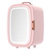 YOPOWER Mini Fridge 8L with Dimmable LED Light Mirror Pink