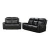 3R+2R Genuine Leather Power Recliner Black