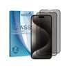 2 Pack MEZON iPhone 15 Pro Max (6.7") Privacy Anti-Spy Full Cover Tempered Glass