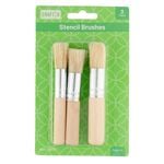 Crafted Assorted Stencil Paint Brushes - 3 Pack