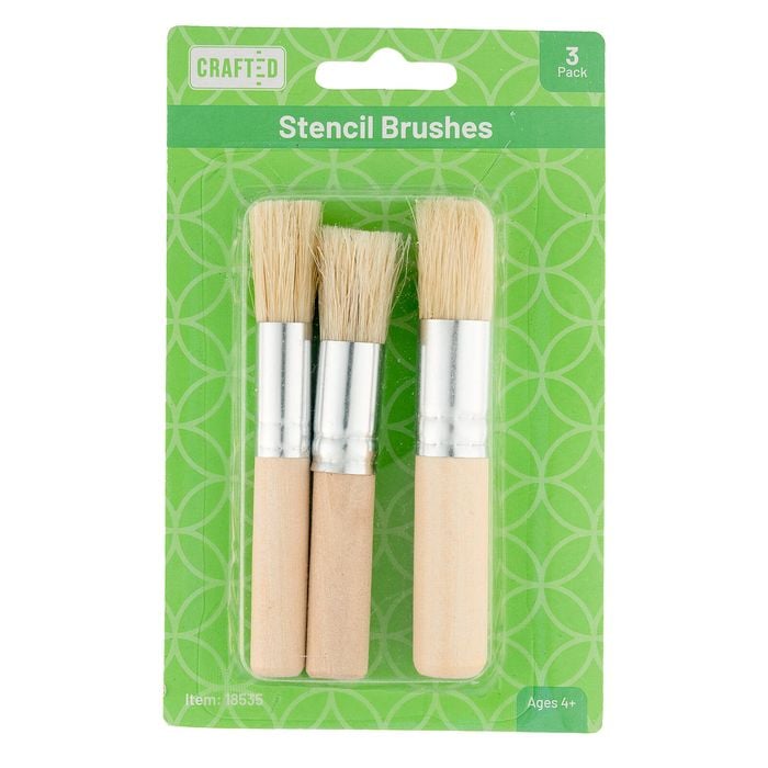 Crafted Assorted Stencil Paint Brushes - 3 Pack