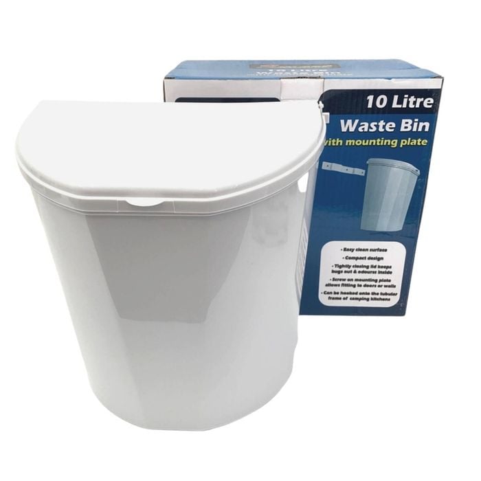 10l Caravan Bin With Mounting Kit For Camping Kitchen, Rv Cupboard Or Wall Mount