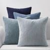 Gioia Casa Corduroy Velvet Cushion Covers - Soft Velvet Fabric with Hidden Zipper - Gradient Blue, 45cm x 45cm (Pack of 4)