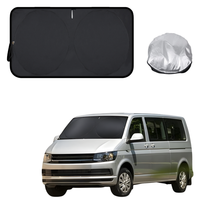 Front Windscreen Sun Shade for VolksWagen Caravelle 2016 - Current - XL 160 x 100 cm - Black