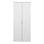 European Cabinetry White Slim Oval Brass Stockholm Storage Cupboard