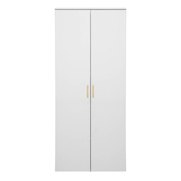 European Cabinetry White Slim Oval Brass Stockholm Storage Cupboard