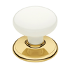 Schlage Bright Gold Classic Series White Passage Knobset