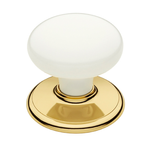 Schlage Bright Gold Classic Series White Passage Knobset 
